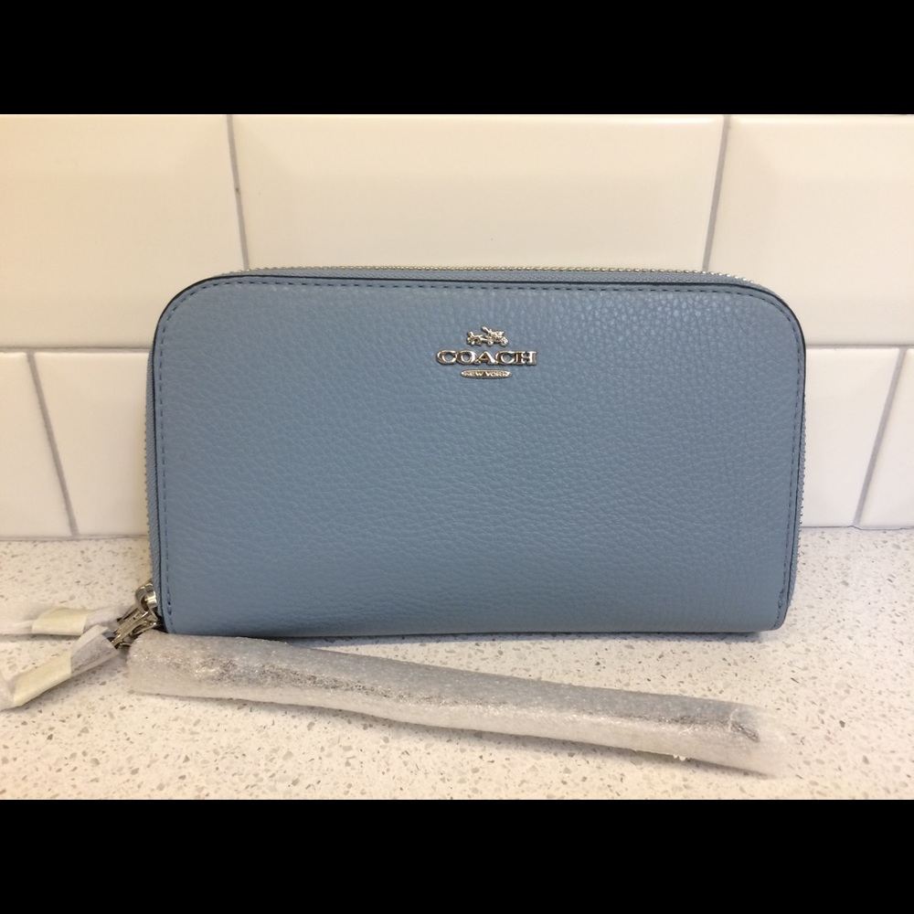 COACH Double accordion zip wallet - Blue