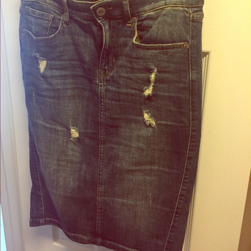 Pencil denim skirt