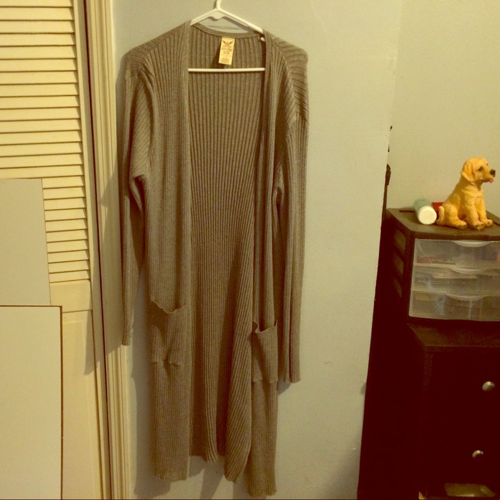 Long grey cardigan
