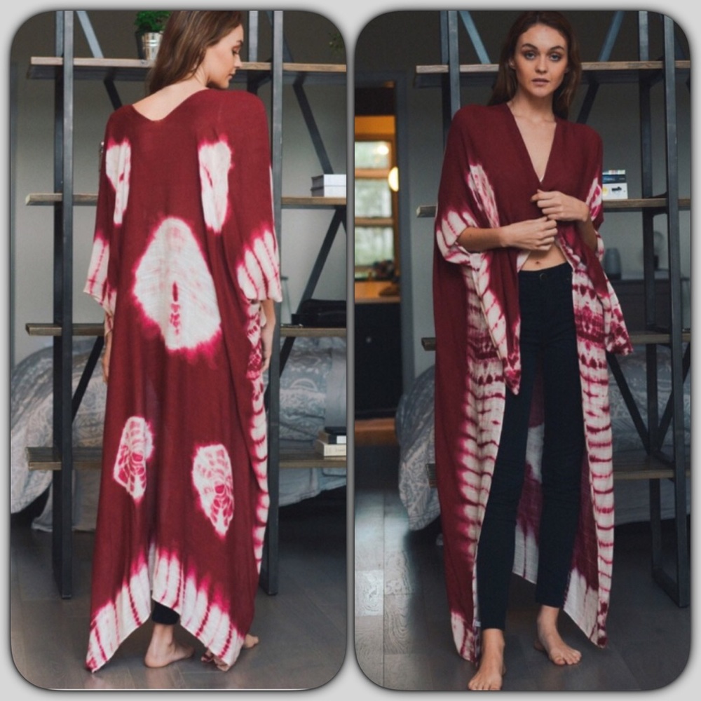 Stunning Boho Tie Dye Kimono Cardi Coverup OS sold - Picture 6 of 6