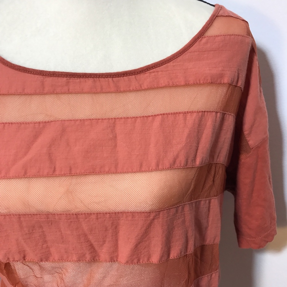 Urban Outfitters Ecoté Mesh Striped Top - Picture 1 of 7