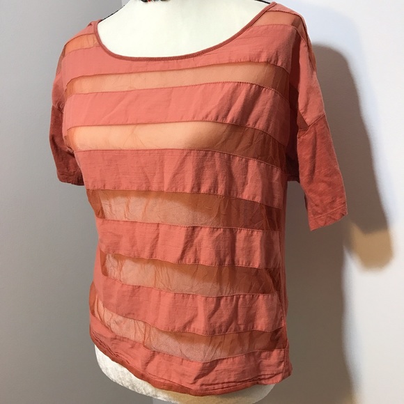Urban Outfitters Ecoté Mesh Striped Top - Picture 2 of 7