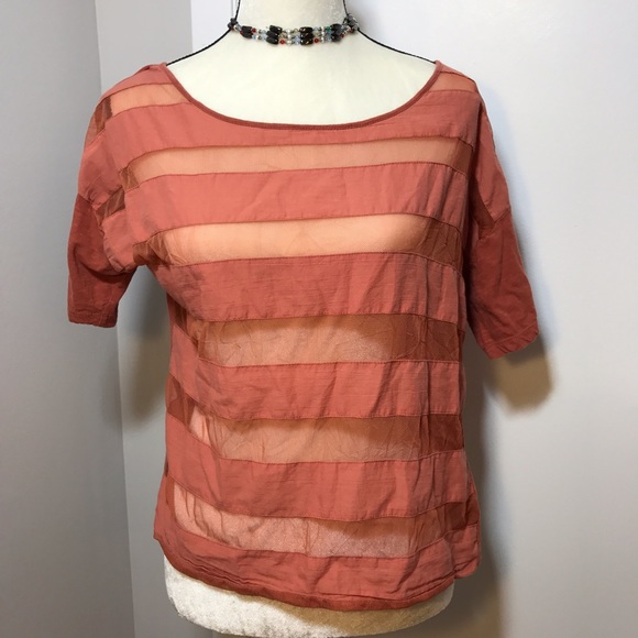 Urban Outfitters Ecoté Mesh Striped Top - Picture 3 of 7