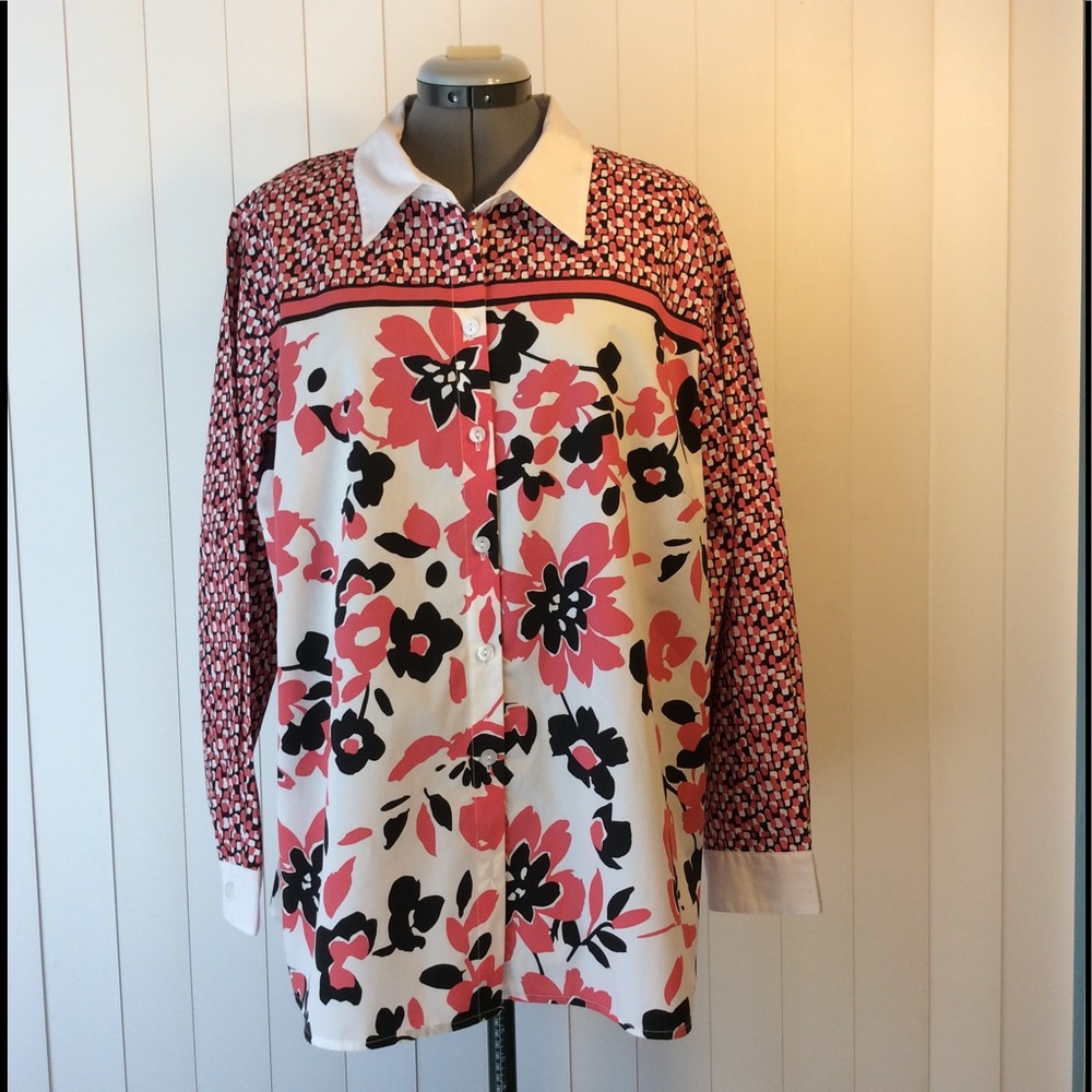 Bob Mackie Wearable Art button down shirt