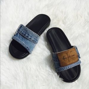 Jean Calvin Klein Slide Sandals!
