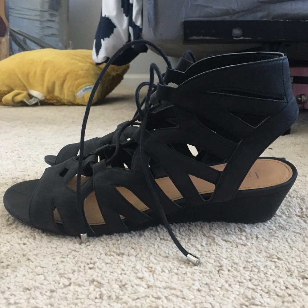black gladiator sandals