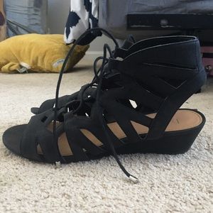 black gladiator sandals