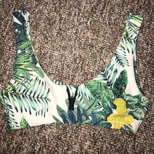 Zip-Up Stone Fox Bikini top