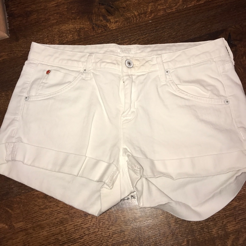 White jean shorts