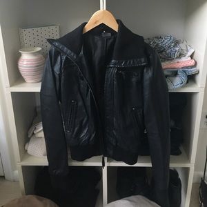 Faux black leather jacket