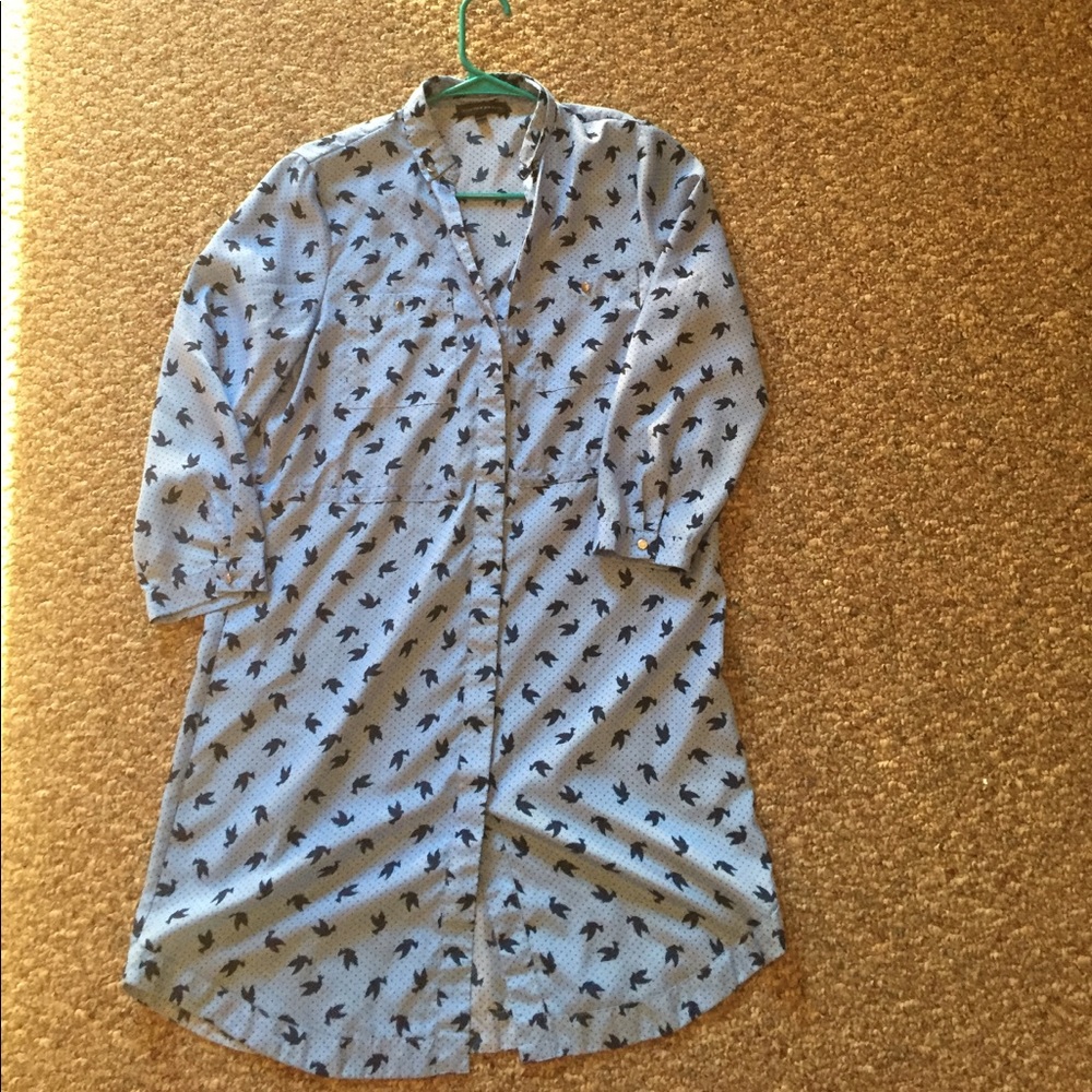 Dressy tunic with birds