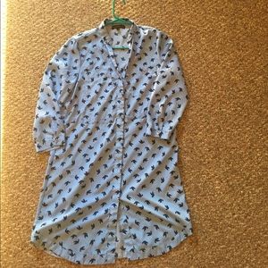 Dressy tunic with birds