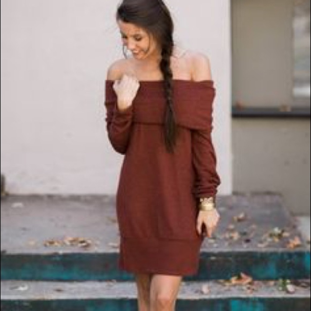 RED DRESS BOUTIQUE Orange off the shoulder dress💞