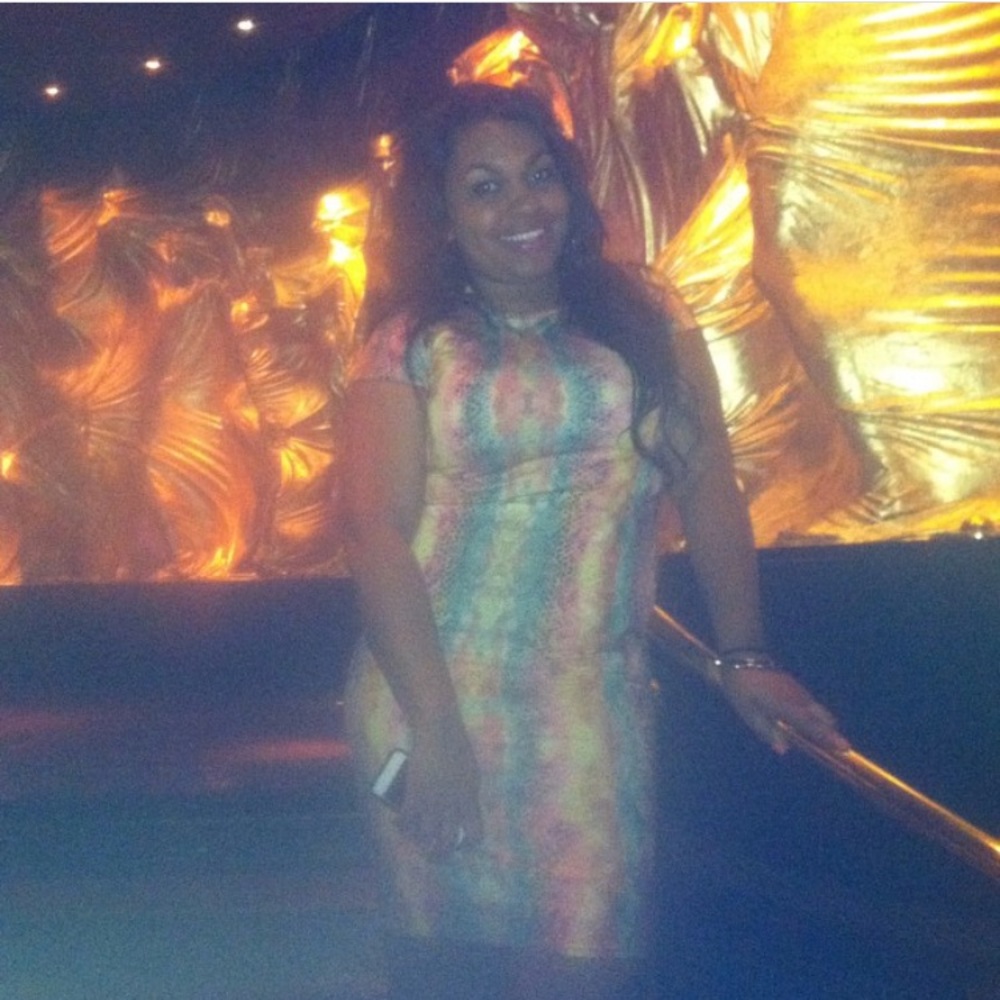Colorful snakeskin midi dress