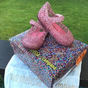 Mini Melissa Zig Zag V - Pink Glitter Toddler