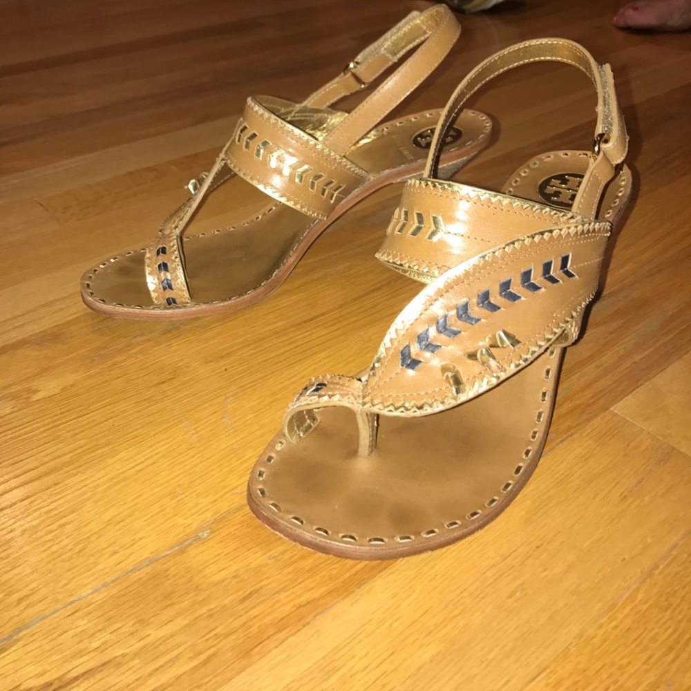 Tory Burch leather sandals with leather insoles