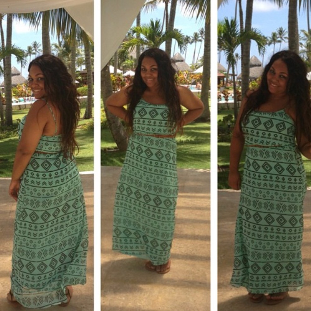 Aqua Aztec maxi