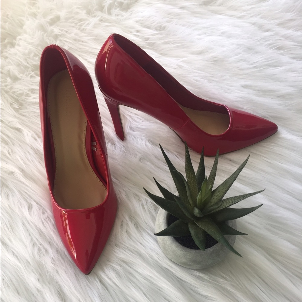 Forever 21 Red Patent Leather Stiletto Heel Pumps
