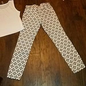 Cute pants jeggings pink grey white