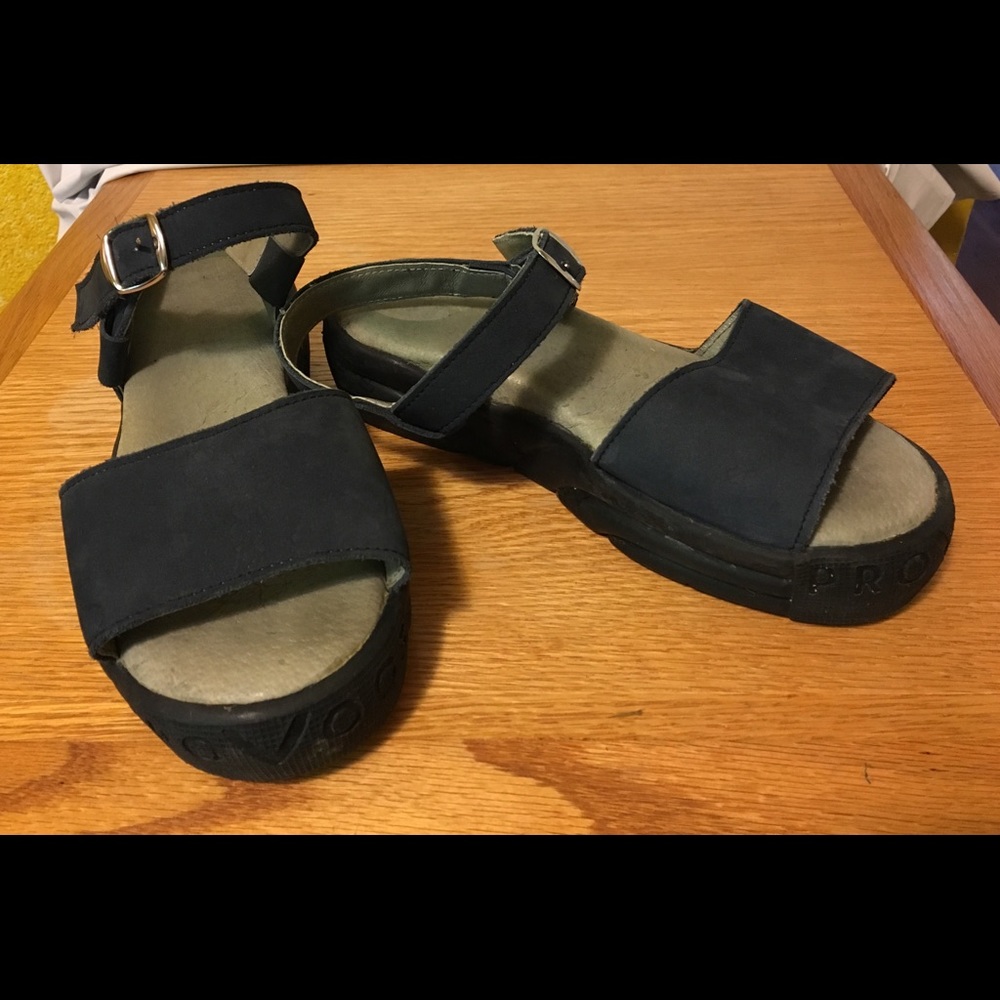 John Fluevog ProVog Sandals Navy Blue 9.25" long