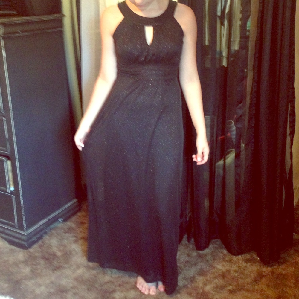 Beautiful sparkly black floor length dress