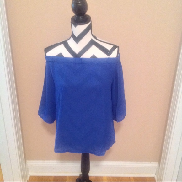Blue off shoulder top - Picture 5 of 8