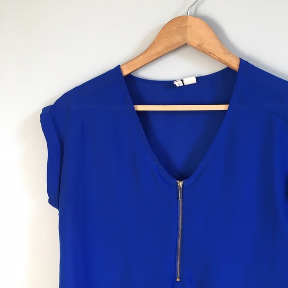 Zara Tops - Cobalt Zip Top Zara Tops - Cobalt Zip Top