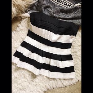 Strapless Peplum Top