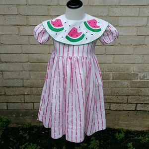 Watermelon Sweetheart Vintage Summer Dress Size 6