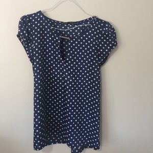 Zara polka dot t-shirt made if silk like material