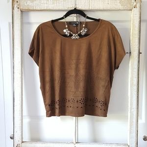 F21 Graphic Aztec Print Top