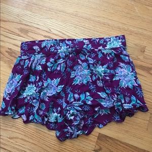 Purple flowy shorts