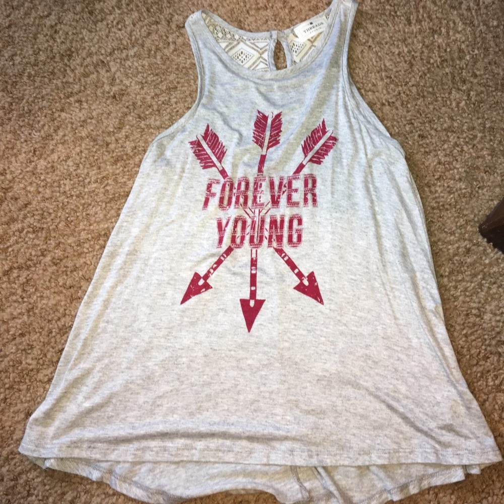 Graphic tank top, "Forever Young" size small