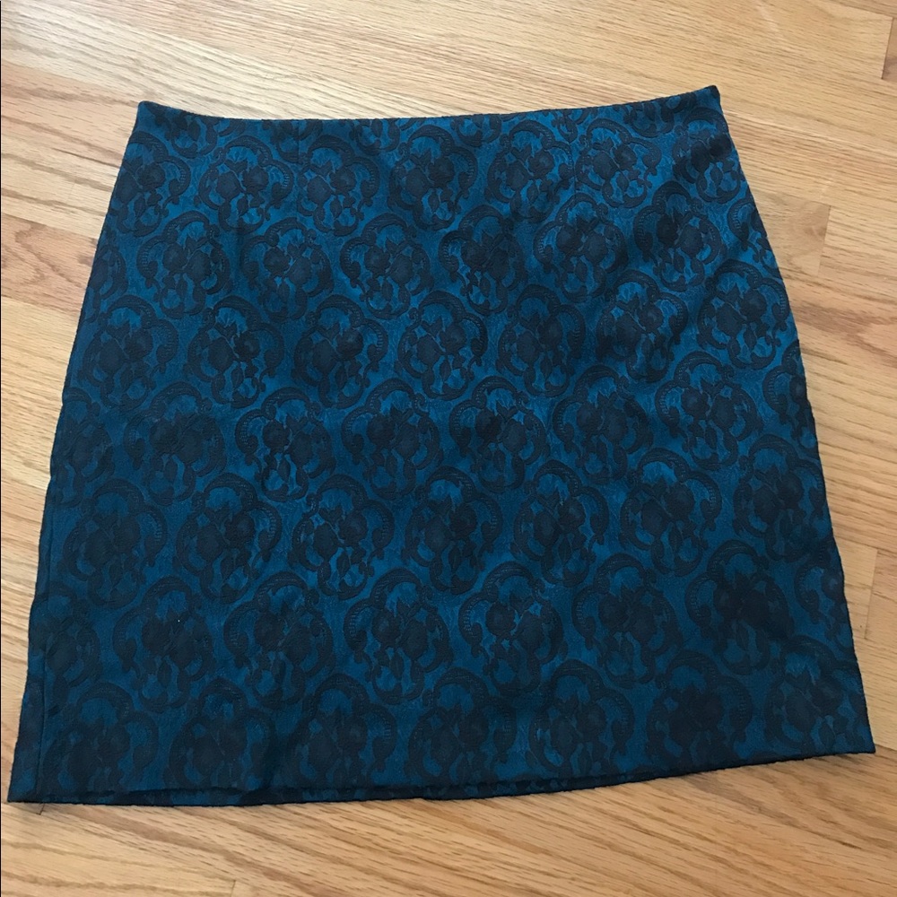 Teal blue and black skirt