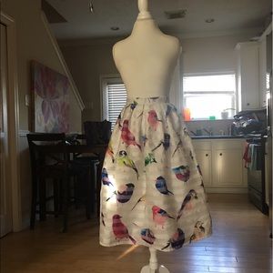 NWOT Striped bird full skirt