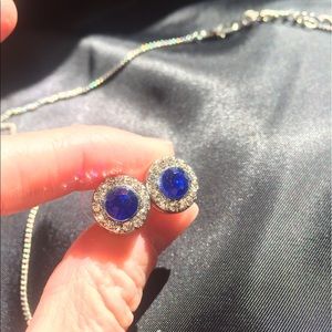 Circle Pave Necklace and Earring Set