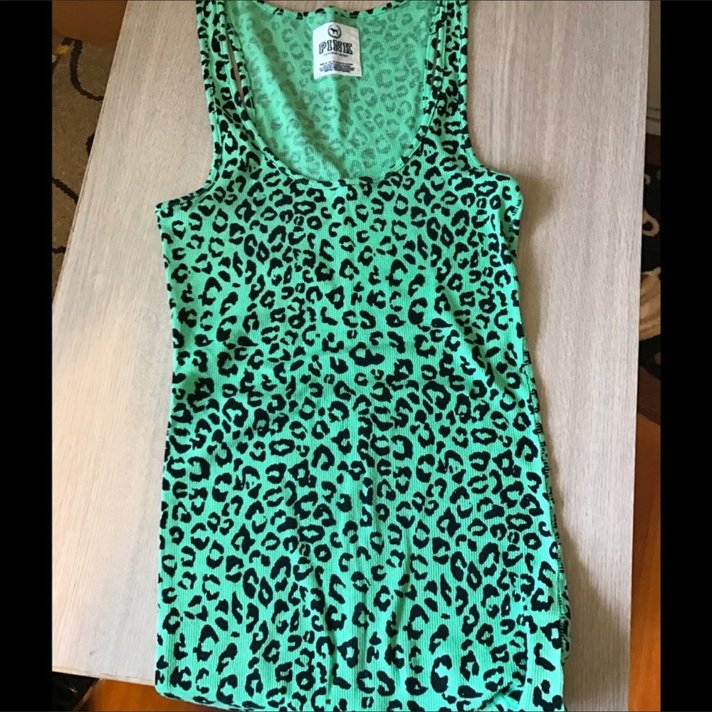 Victoria Secret Green Leopard Tank Top