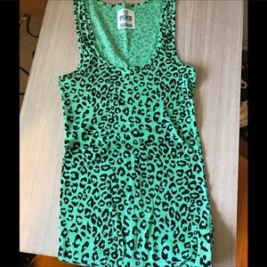 Victoria Secret Green Leopard Tank Top