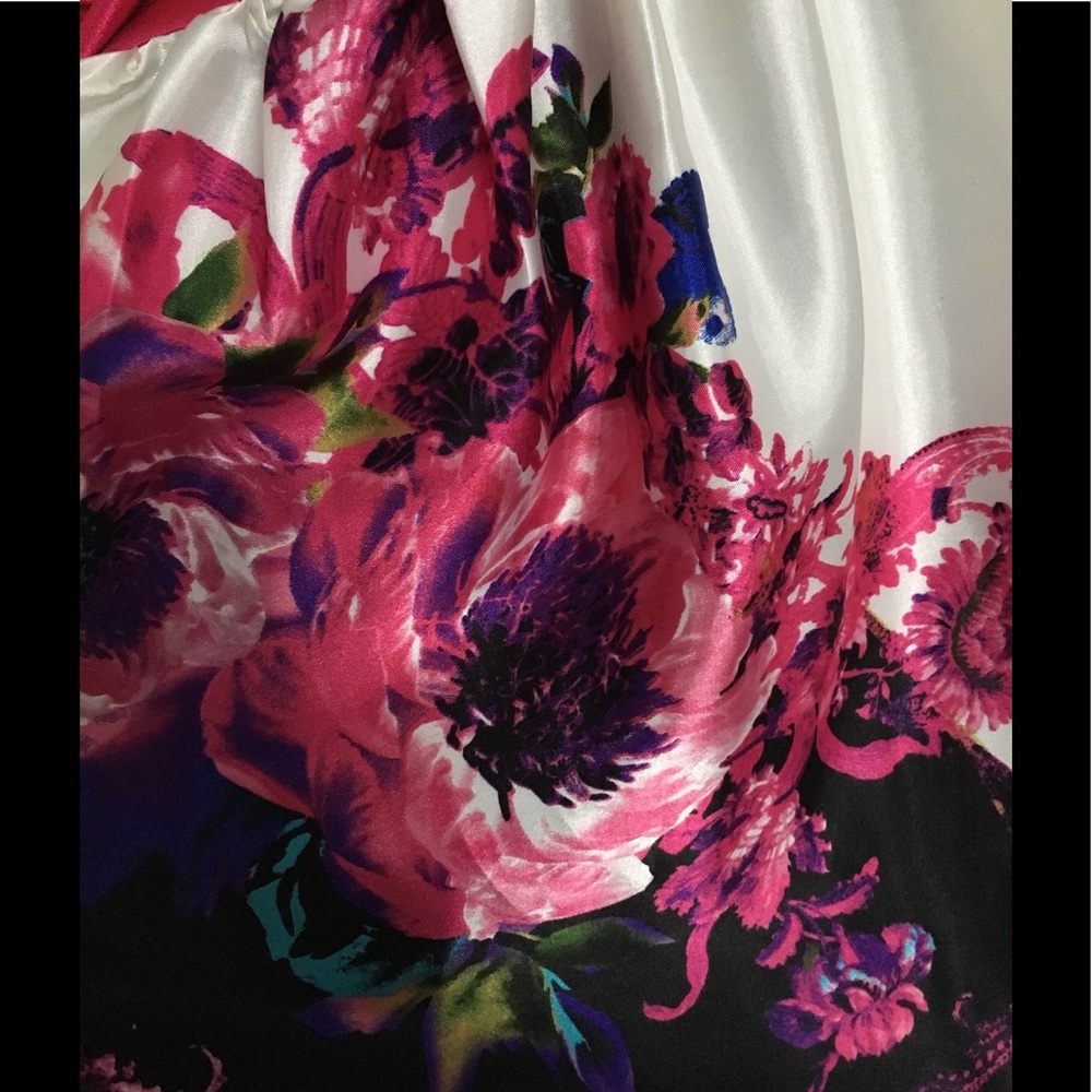 Strapless Silk Floral Cocktail Dress - Picture 4 of 6