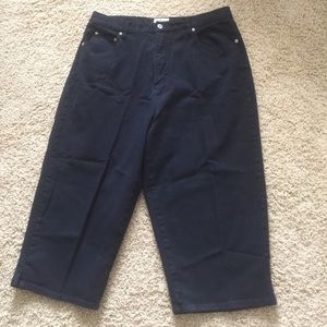 C.J.Banks black denim capris