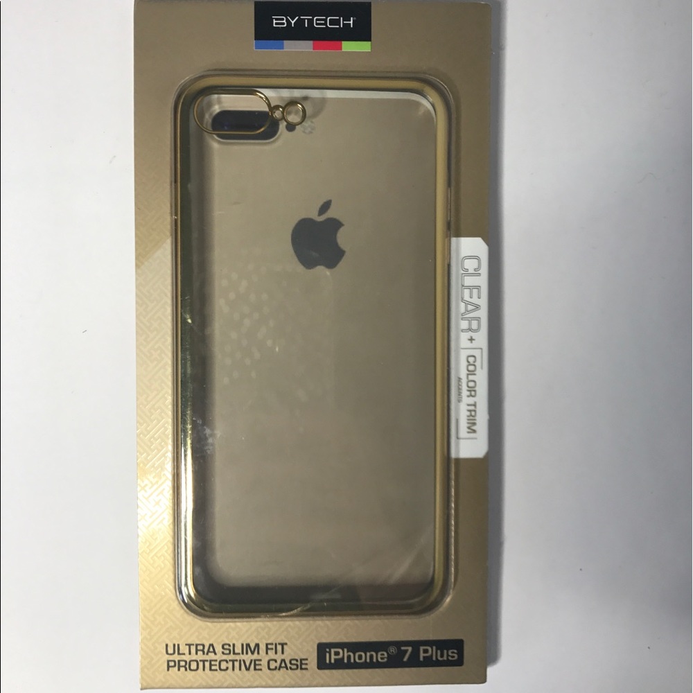 IPhone 7 Plus Clear with Gold Trim Accents Case