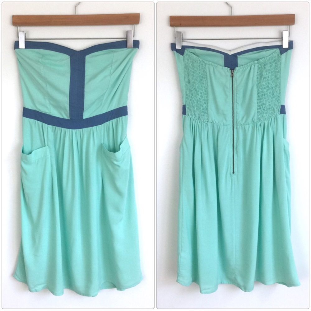 Mint Strapless Dress - Picture 3 of 8