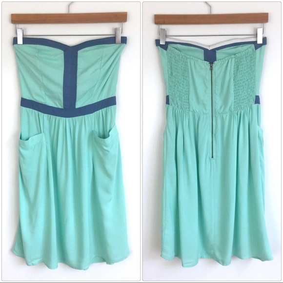 Mint Strapless Dress - Picture 3 of 8