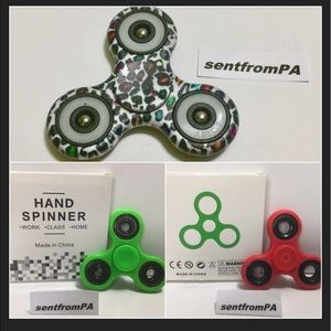 Fidget Spinners LOT OF 3 GREEN RED MULTI WHITE EDC