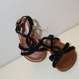 CHEROKEE Black beaded sandles