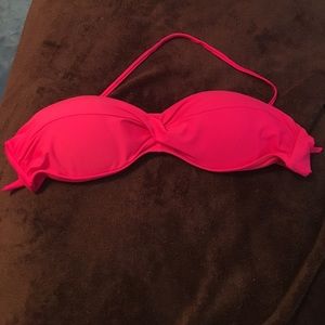 hot pink bathing suits top with removable strap