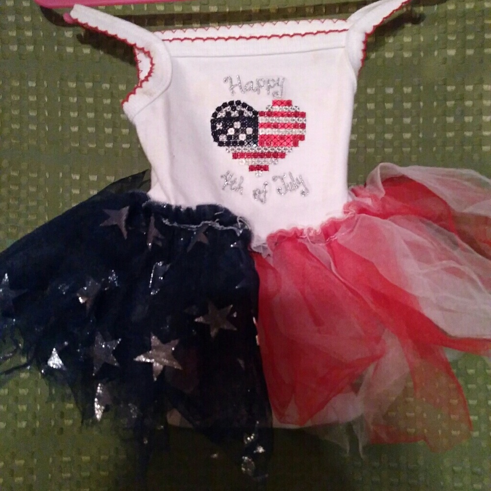 Nb 4th of July onsie tutu nwt