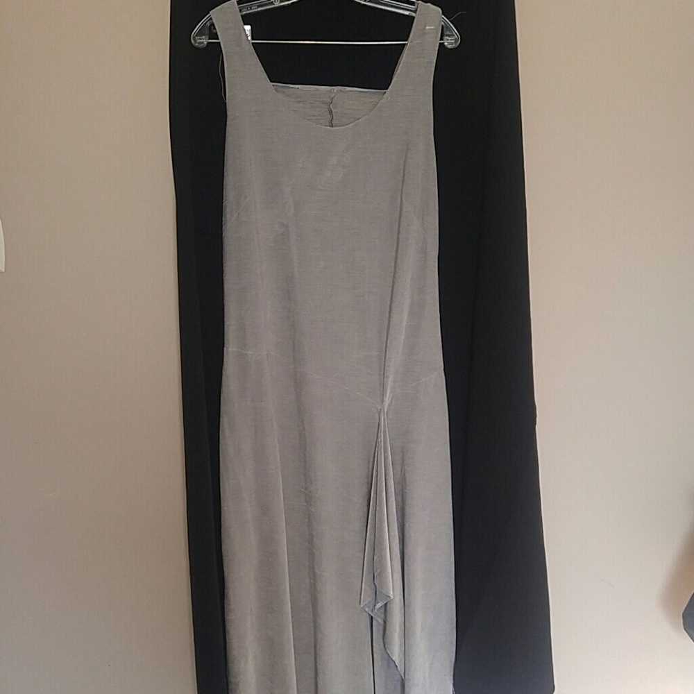 Silvery gray and black dress