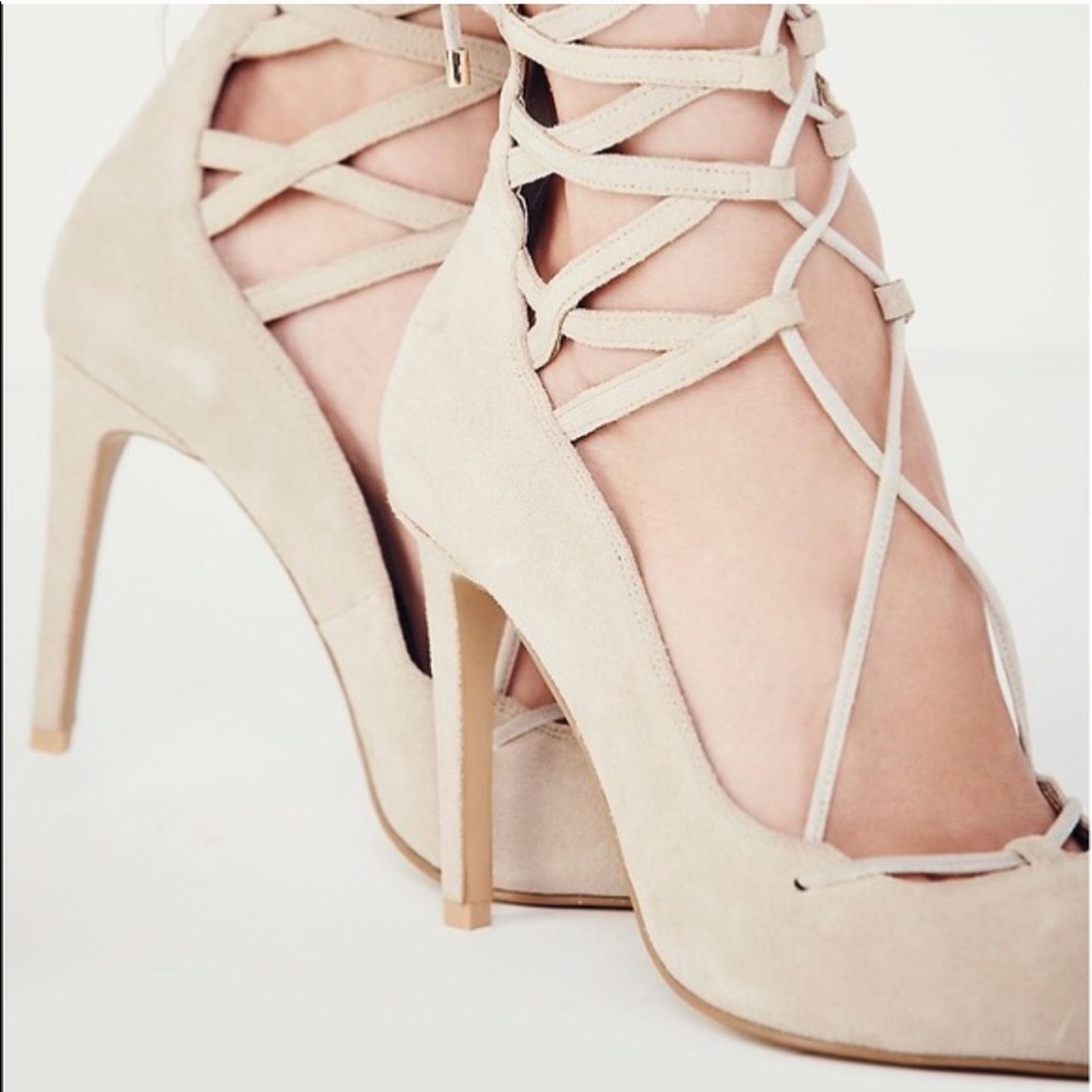 Jeffrey Campbell Hierro Heels Taupe Suede
