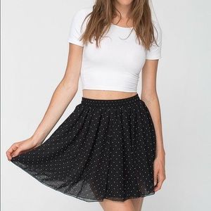 Polka dot chiffon mini skirt